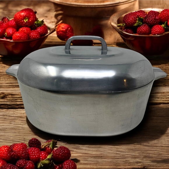Vintage Magnalite GHC Aluminum 4265 16" 8 Qt Roaster Dutch Oven with Lid USA - Picture 4 of 8